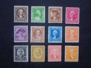 #704-715 1932 WA-BICENTENNIAL Issues MNH OG VF CV $33 Includes New Mounts #3c