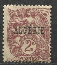 Algeria; 1924: Sc. # 2: MNH Gumless Single Stamp