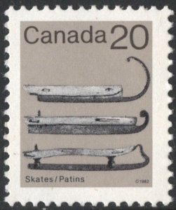 Canada SC#922 20¢ Heritage Artifacts: Ice Skates (1982) MNH