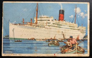 1939 Tristan Da Cunha Picture postcard Cover To Sherard MS USA RMS Corinthia