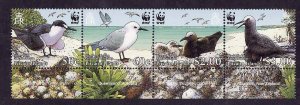 Pitcairn Is.-Sc#647- id11-unused NH strip-Birds-WWF-2007-