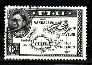 Fiji-SC#135-used-6p black-180 degrees-KGVI-1940-49-