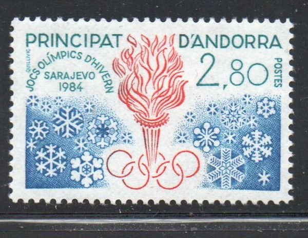 Andora (Fr) Sc  321 1984 WInter Olympics stamp mint NH