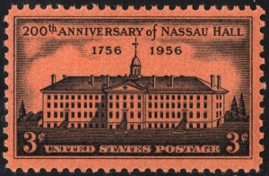 SC#1083 3¢ Nassau Hall, 200th Anniversary (1956) MNH