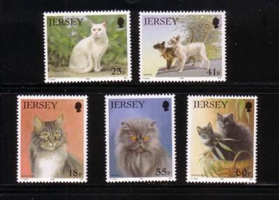 Jersey Sc 661-65 1994 cats stamp set mint NH