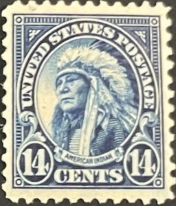 US #565 14c American Indian XF/Superb MNH