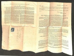 USA #24 STAMP BLANCHARD & LEA'S MEDICAL PUBLICATIONS ADVERTISING COVER 1858