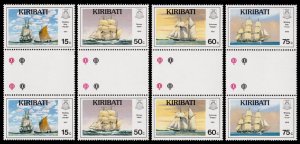 Kiribati Scott 557-560 Gutter Pairs (1990) Mint NH VF C