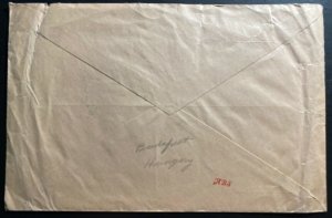 1940 Budapest Hungary Official Post Office Cover  To Washington DC USA