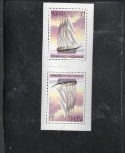 NEVIS #117 1980 SHIPS & HBOAT TETE BECHE PAIR MINT VF NH O.G