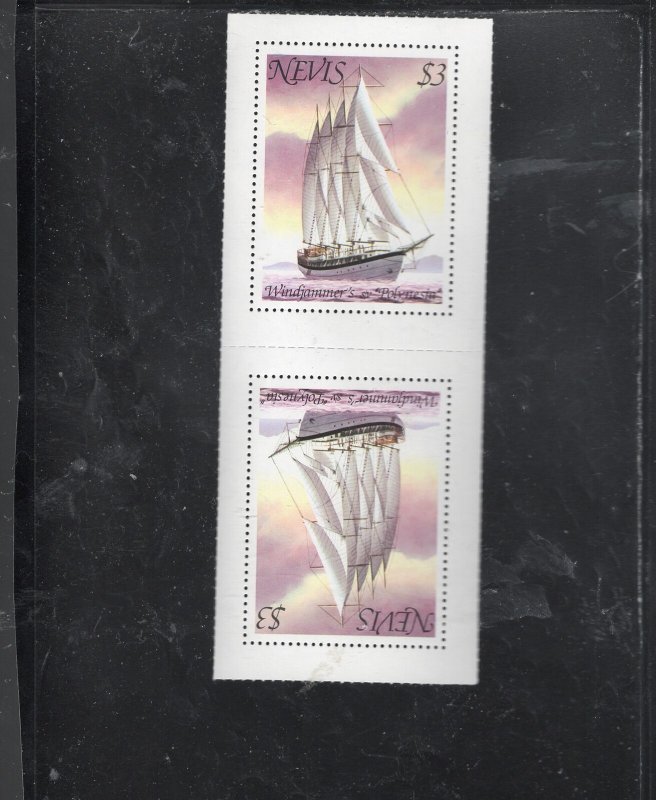 NEVIS #117 1980 SHIPS & HBOAT TETE BECHE PAIR MINT VF NH O.G