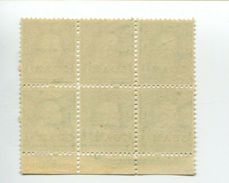 Guam 1 Overprint Mint Plate Block of 6 Stamps NH (Bz 705)