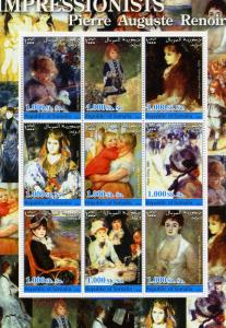 Somalia 2002 RENOIR Paintings Sheet Perforated Mint (NH)