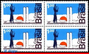 1266 BRAZIL 1972 CONGRESS BUILDING BY OSCAR NIEMEYER, MI# 1350, BLOCK MNH