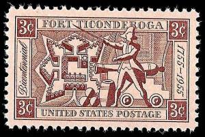 # 1071 MINT NEVER HINGED FORT TICONDEROGA