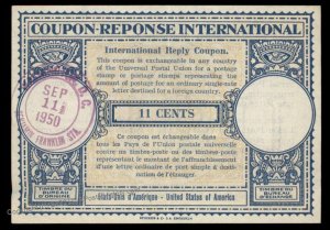 USA 11c International Reply Coupon IRC Post Office 98923