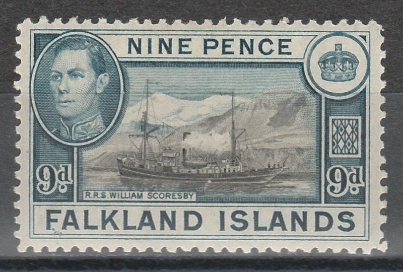 FALKLAND ISLANDS 1938 KGVI SHIP 9D