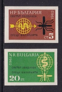 Bulgaria  #1218-1219  MNH  1962  malaria eradication Imperf.