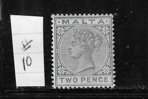 MALTA SCOTT #10 1885 2P (GRAY)- MINT LIGHT  HINGED