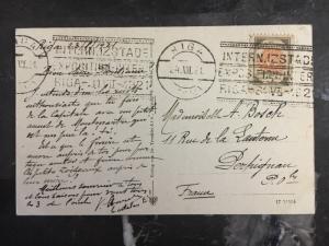 1921 Riga Latvia International Exportaron Picture Postcard cover To France