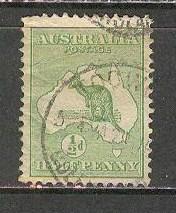 AUSTRALIA Sc# 1 USED F Kangaroo & Map  WMK 8