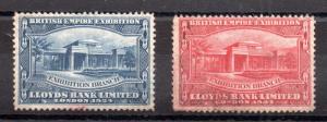 1924 British Empire Exhibition Lloyds Bank Cinderella WS5548