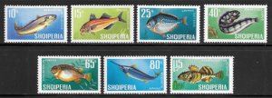 Albania Scott 1005-11 Unused HOG - 1967 Fish Set - SCV $7.10