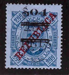 Cape Verde Scott 204 MH* Surcharged stamp  1922 perf 13.5