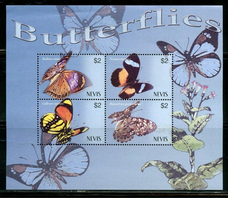 NEVIS BUTTERFLIES  SHEET MINT NH  