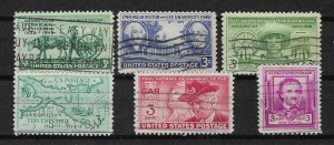 PCBstamps  1949 Commemoratives Year Set, (981-986) (6 var), (8) USED