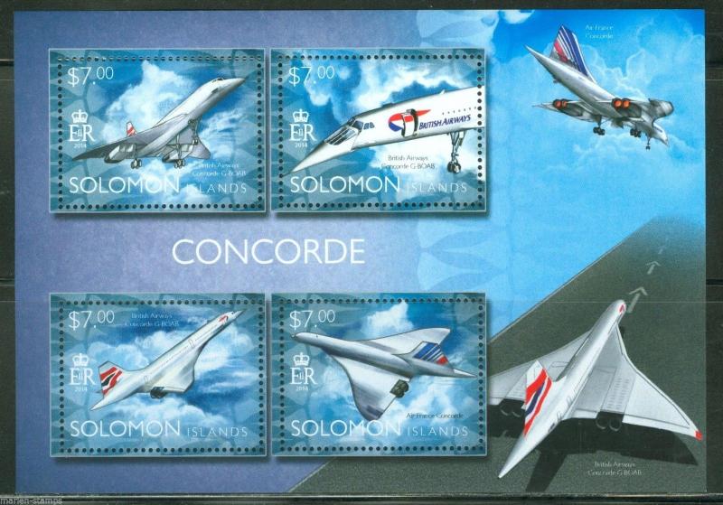 SOLOMON ISLANDS 2014 CONCORDE SHEET MINT NH