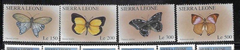 SIERRA  LEONE 2001 BUTTERFLY  #1906 - 1909  MNH