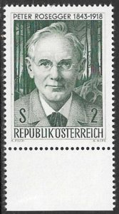 AUSTRIA 1968 Peter Rosegger Poet Issue Sc 814 MNH