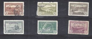 Canada # 268-273 VF USED 1946 KGV PEACE ISSUE BS25986