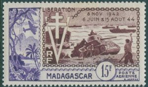 Madagascar 1954 SG330 15f Normandy Landings MNH