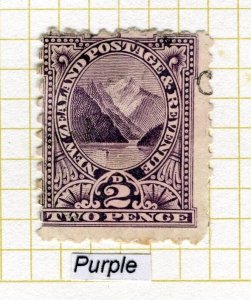 NEW ZEALAND; 1900 early pictorial issue used Shade P11, 2d. value