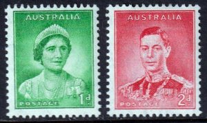 AUSTRALIA SC#167,169 KING GEORGE VI and QUEEN ELIZABETH (1937) MH