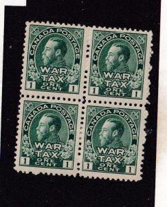 CANADA # MR3 VF-MNH BLOCK OF 4 KGV WAR TAX CAT VALUE $420