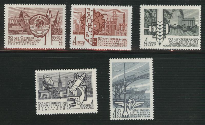 Russia Scott 3414-3418 MNH** 1967 Technology set