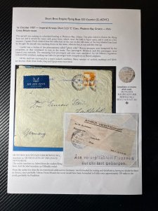 1937 Palestine Airmail Courtier Crash Cover Jerusalem to Germany Imperial S23