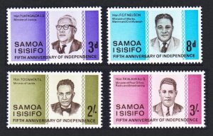 Samoa 5th Independence Anniversary 4v 1967 MNH SC#259-262 SG#274-277