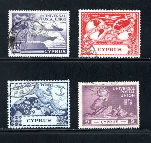 Cyprus, SC# 160-163,   VF,  Used, U Postal Union, CV $10.70 .......1580175