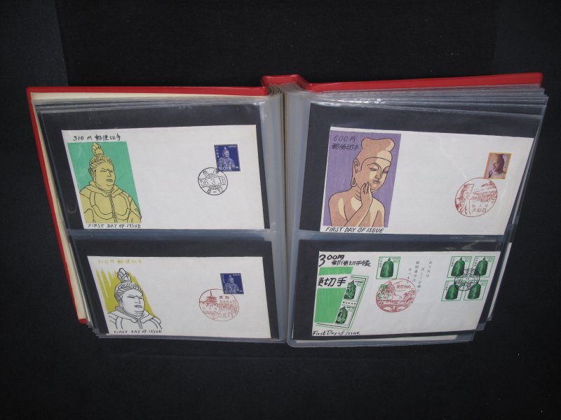 1955-1956 Japan Woodblock FDC Collection 100+