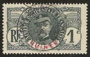 French Guinea 33, used, socked on nose.  1906. (F382)