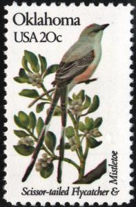 SC#1988 20¢ State Birds & Flowers: Oklahoma (1982) MNH