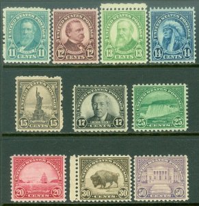 EDW1949SELL : USA 1931 Scott #692-701 Fine-Very Fine, Mint OG LH. Catalog $84.00