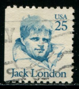 2197 US 25c Jack London, used perf 10 bklt sgl