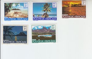 1979 Fr Polynesia Scenics (5) (Scott 313-15, 317-18) MNH