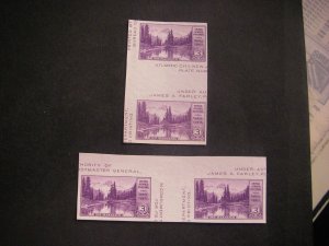 Scott 770a, 3c Mt Rainier, Gutter Pairs x 2, NGAI, MLH Farley Issue Beauties