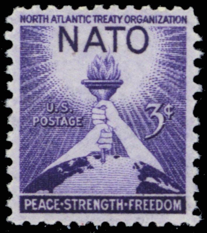 1008 Mnh Nato Stamp Printed On Very Thin Paper Error Stuart